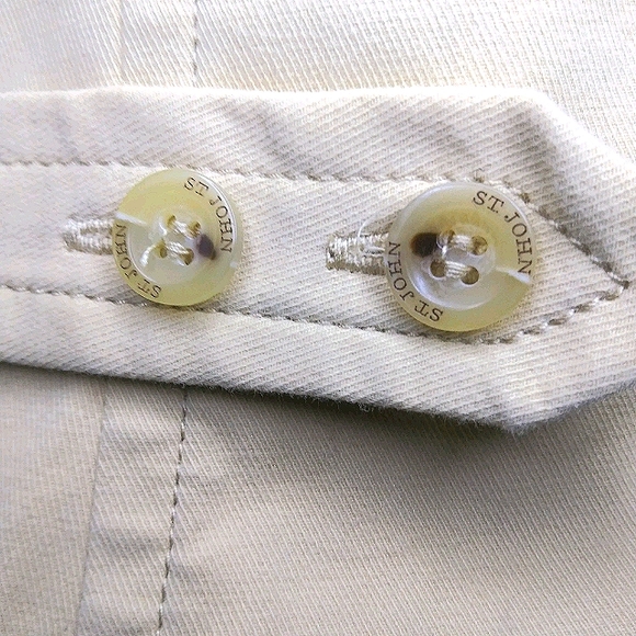 St John Sport Pale Yellow Collared Zip Up Jean Blazer Jacket Size 2P - Picture 9 of 16